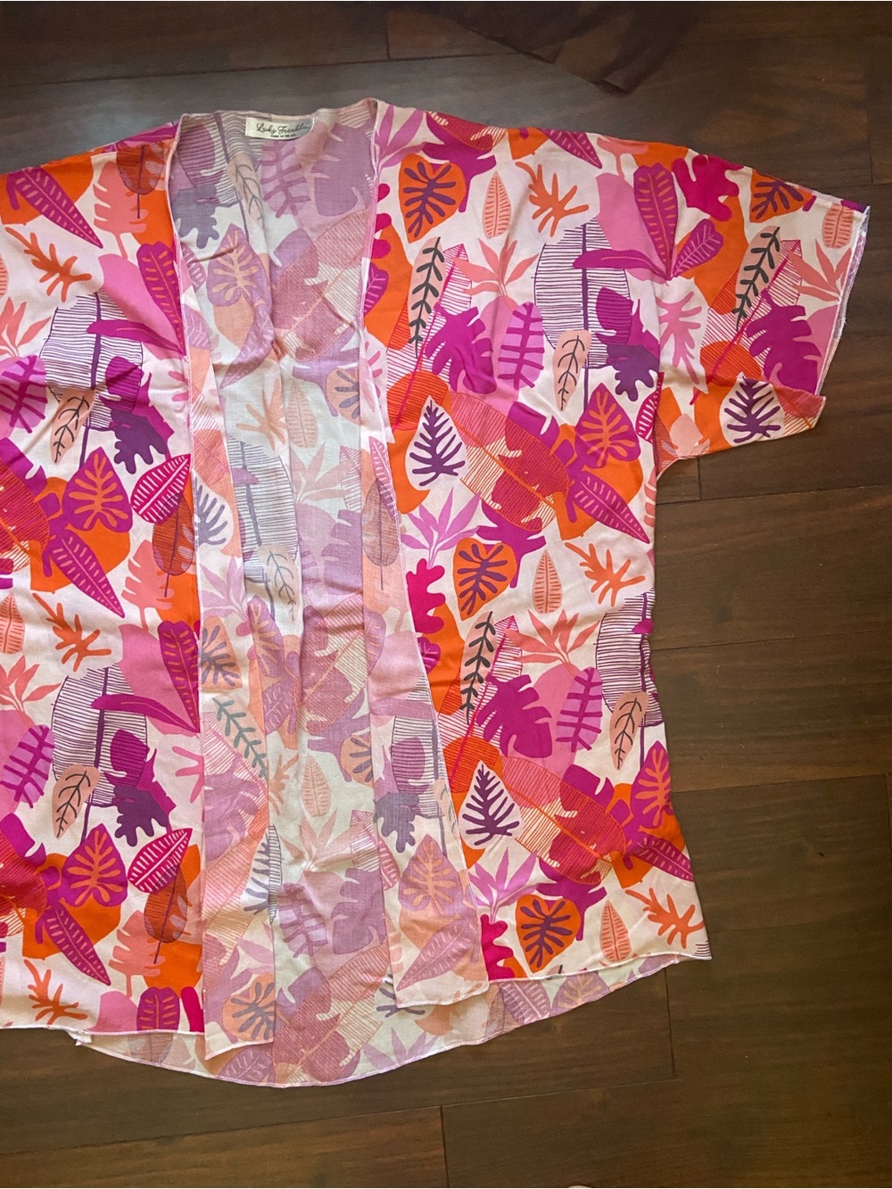 Lightweight Throw On Vibrant Pink Orange Open Front Beach Pool Women 2X/3X